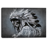 american indian tattoo art portrait canvas print PT6372