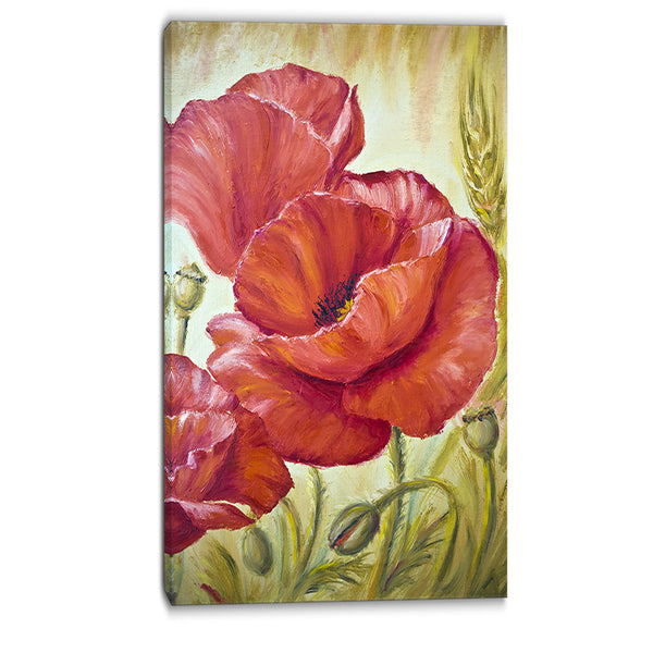 poppies in wheat floral canvas art print PT6381
