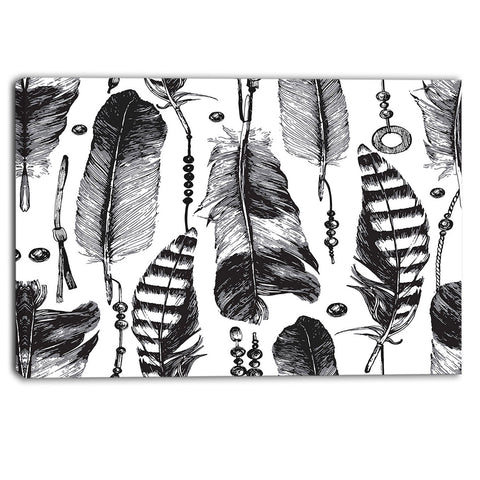 hand drawn feathers canvas artwork PT6386