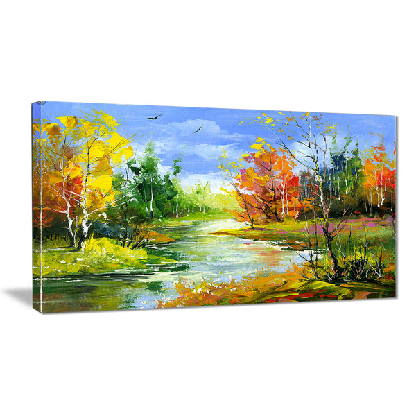 fusion of autumn shades landscape canvas art print PT6388