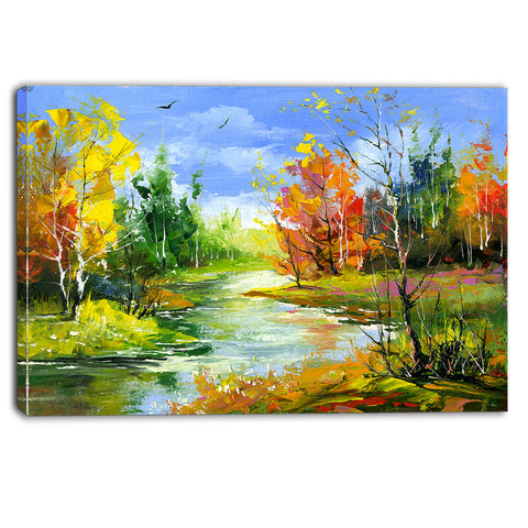 fusion of autumn shades landscape canvas art print PT6388