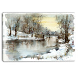 white bridge over river landscape canvas print PT6400
