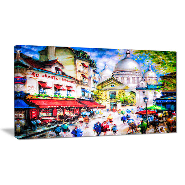 sacre coeur and montmartre cityscape canvas print PT6402