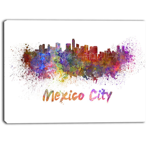 mexico city skyline cityscape canvas print PT6419