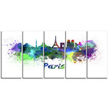 paris skyline cityscape canvas art print PT6425