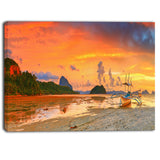 boat at sunset panorama landscape photo canvas print PT6448