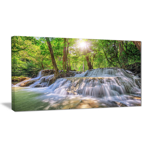 Kanchanaburi Waterfall Photography Canvas Art Print