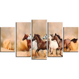herd gallops in sand storm landscape photography canvas print PT6468