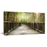 wooden bridge in forest landscape photography canvas print PT6482