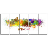 miami skyline cityscape canvas art print PT6509