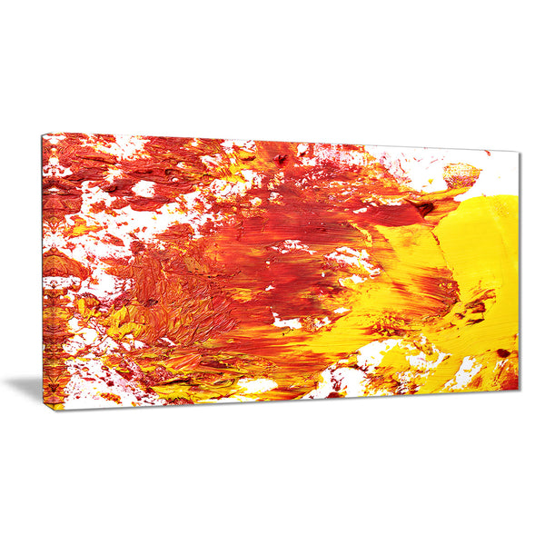 textured red and yellow art abstract canvas print PT6527