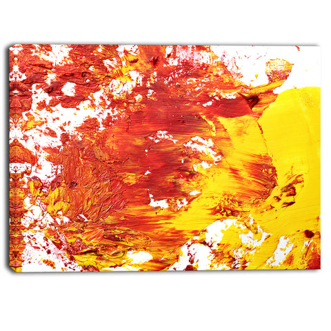 textured red and yellow art abstract canvas print PT6527