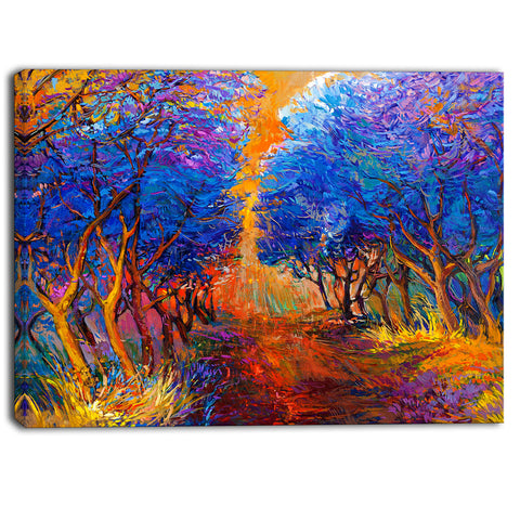 blue autumn forest landscape canvas art print PT6530