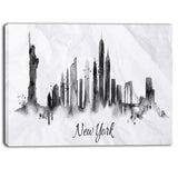 silhouette ink new york cityscape canvas art print PT6546