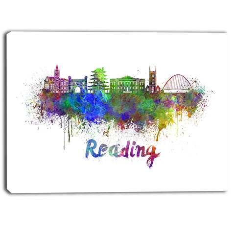 reading skyline cityscape canvas artwork print PT6554