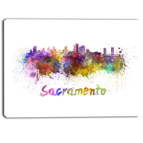 sacramento skyline cityscape canvas artwork print PT6558