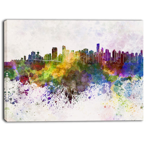 vancouver skyline cityscape canvas artwork print PT6570