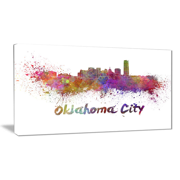 oklahoma skyline cityscape canvas artwork print PT6571