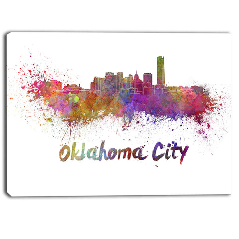 oklahoma skyline cityscape canvas artwork print PT6571