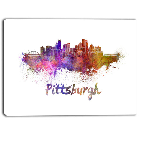 pittsburgh skyline cityscape canvas artwork print PT6575