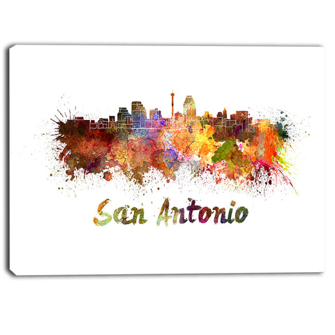 san antonio skyline cityscape canvas artwork print PT6576