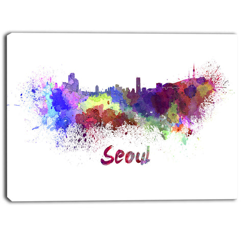 seoul skyline cityscape canvas artwork print PT6593