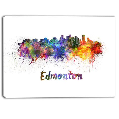 edmonton skyline cityscape canvas artwork print PT6598