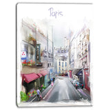 paris illustration cityscape digital canvas art print PT6669