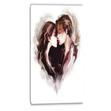 couple of lovers kissing romantic canvas art print PT6681