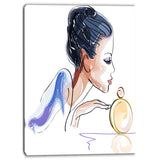 woman with bottle of perfume digital canvas art print PT6682