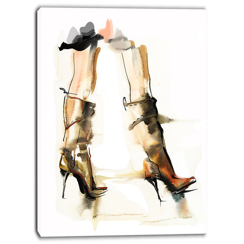 high heel shoes digital canvas art print PT6684