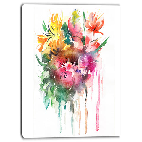 watercolor floral illustration floral canvas art print PT6687