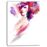woman with colors digital portrait canvas art print PT6696