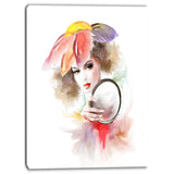 woman in dressing digital canvas art print PT6698