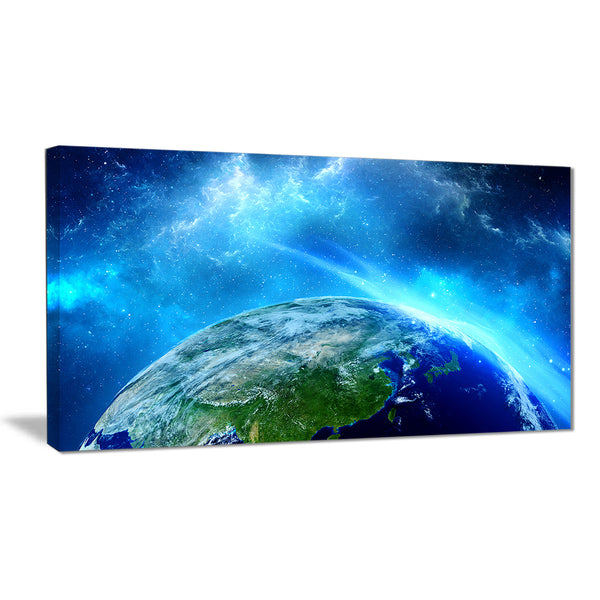 planet earth in universe contemporary canvas art print PT6720