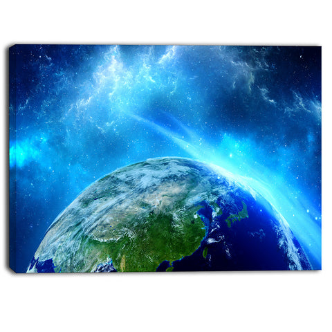 planet earth in universe contemporary canvas art print PT6720