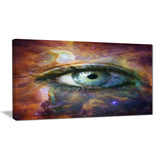 human eye looking in universe contemporary canvas art print PT6724