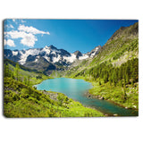 mountain lake with green hills photo canvas art print PT6731