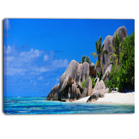 seychelles beach panorama landscape photo canvas print PT6770