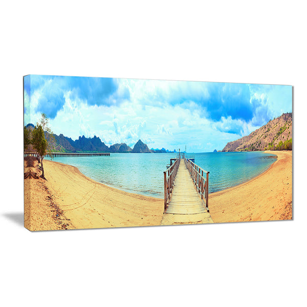 komodo panorama with pier landscape photo canvas print PT6783