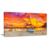 boat at sunset panorama landscape canvas print PT6793