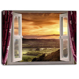 open window to rural landscape contemporary canvas art print PT6797