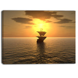 ship and sunset seascape photography canvas print PT6815