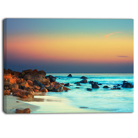 sunset over blue sky seascape photography canvas print PT6816