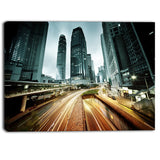 traffic in hong kong at sunset cityscape photo canvas print PT6817