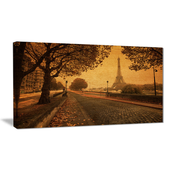 vintage style view of paris landscape photo canvas print PT6836
