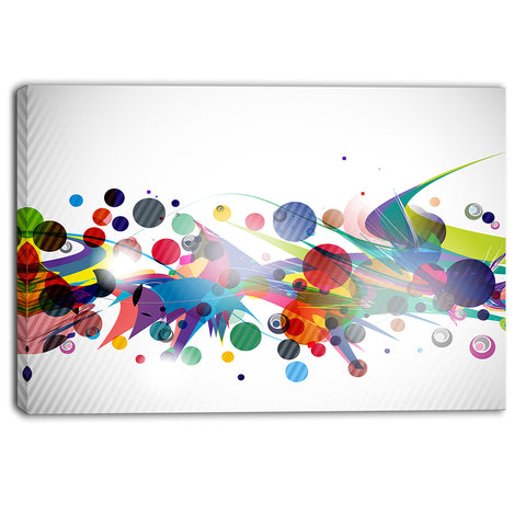 colorful circles and shapes abstract digital canvas print PT6840