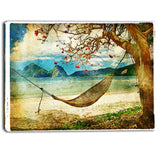 tropical sleeping swing digital art landscape canvas print PT6861