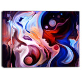 watching woman painting abstract canvas art print PT6868