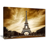 Eiffel Tower in Grey Shade Landscape Photo Canvas Print